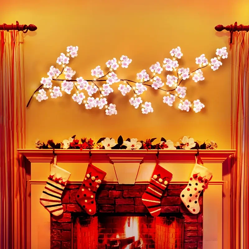 Cherry Blossom Lighted Garland - 100 Fairy Lights, 1.8M/5.9FT