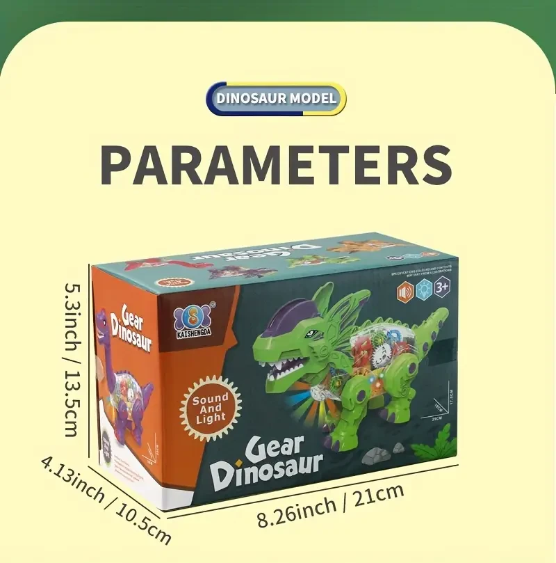 Electric Light Music Dinosaur, Can Be Leash On The Ground Walking, Each Dinosaur Has Two Colors, Matching One Dinosaur In A Box, Random Delivery, Need To Use 3 AA Batteries, Not Packaged Battery