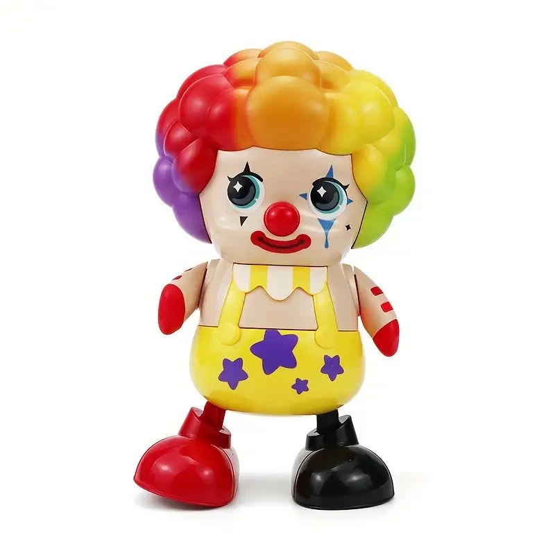nteractive Dancing Clown Robot Toy for Youngsters - Battery-Powered with Lights & Music, AA Batteries Not Included