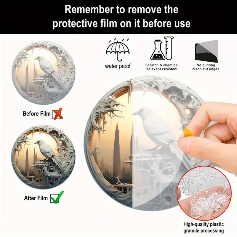 Elegant White Crow Suncatcher