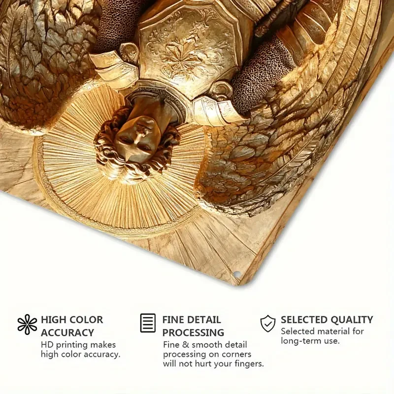 Golden Archangel Michael Aluminum Wall Art