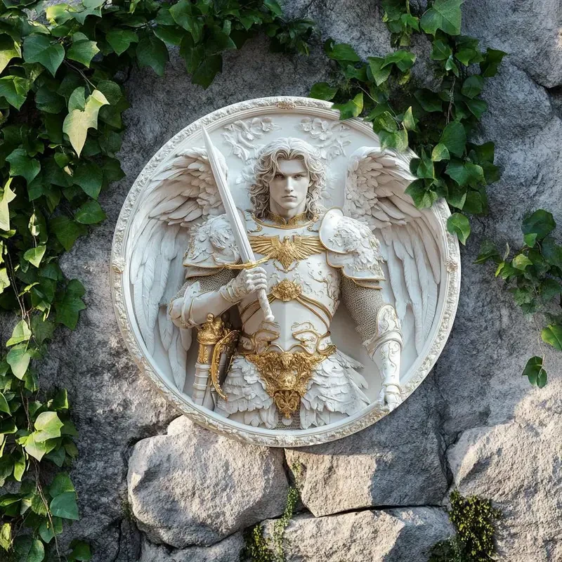 1pc Archangel Michael Inspired Acrylic Wall Plaque