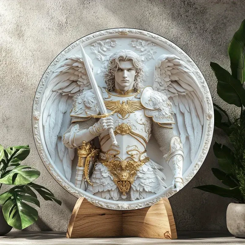 1pc Archangel Michael Inspired Acrylic Wall Plaque