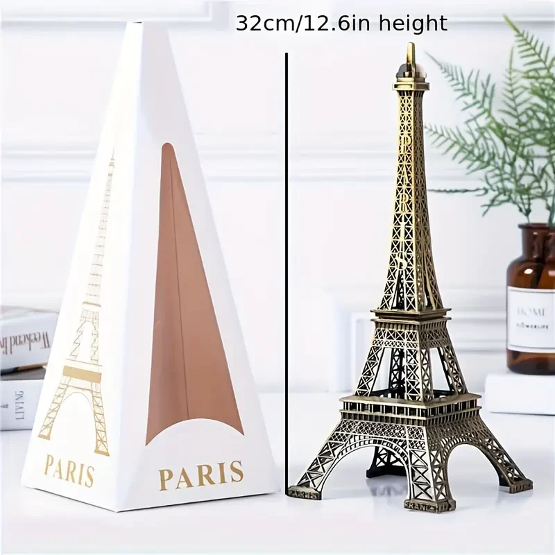 1pc, 32cm/12.6in Exquisite Paris Eiffel Tower Metal Craft Decor