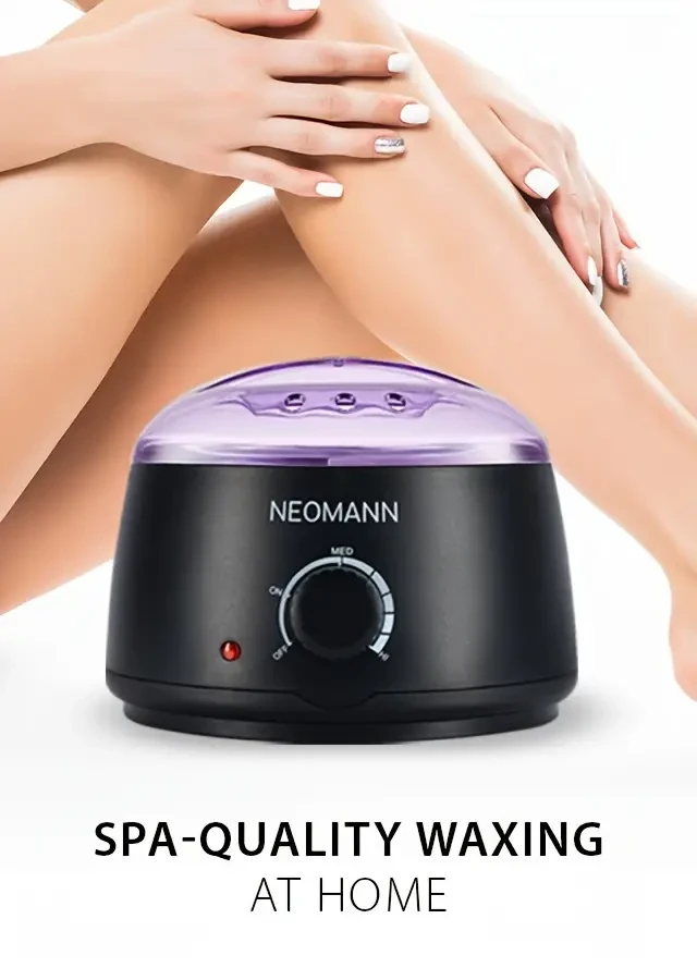 NEOMANN Waxer II Waxing Machine For Women And Men, Hair Removal Hard Wax Kit With 300 Gram Wax Beads, 20 Spatulas For Home, Bathroom
