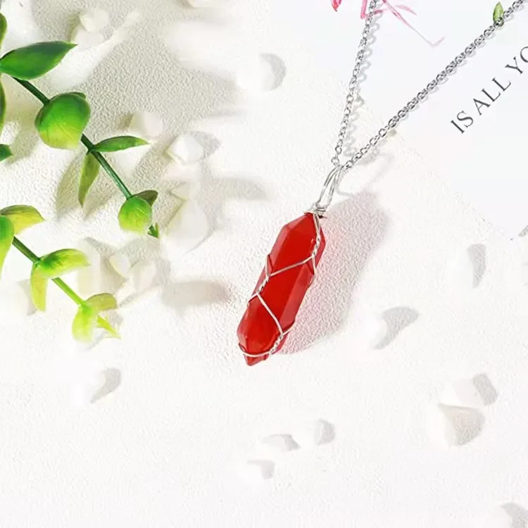 Red Crystal Prism Necklace