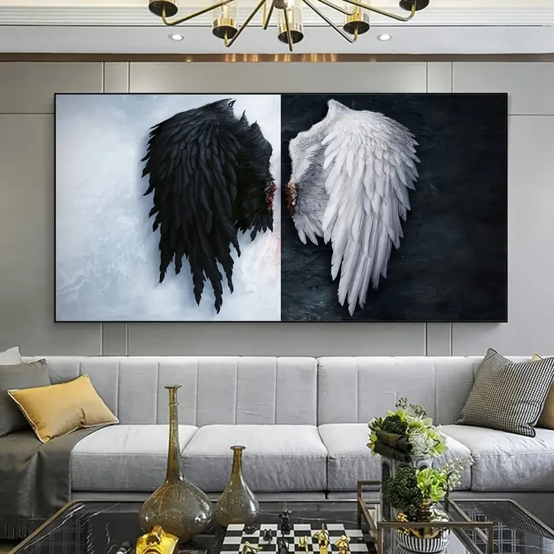 Angel Wings Art Deco Canvas Print