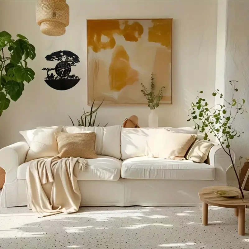 Animal Silhouette Vinyl Wall Clock with Glowing Backlight