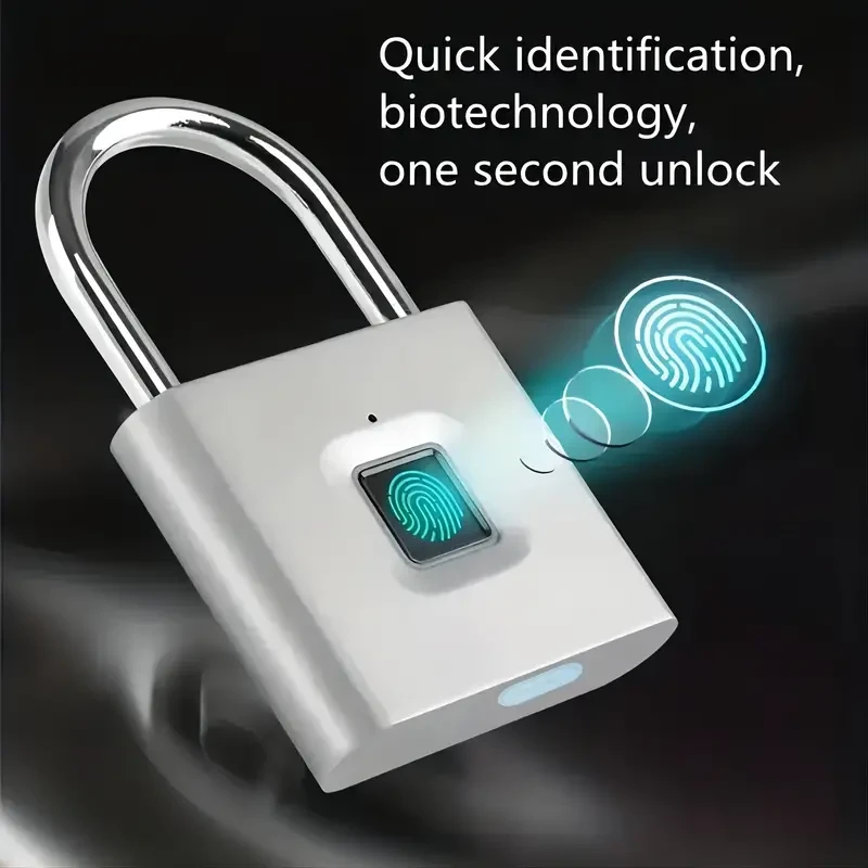 Mini Smart Fingerprint Padlock - USB Rechargeable & Water-Resistant