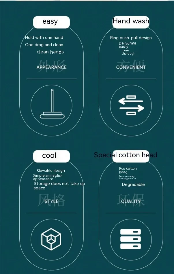 Mops For Floor Cleaning Sponge Squeeze