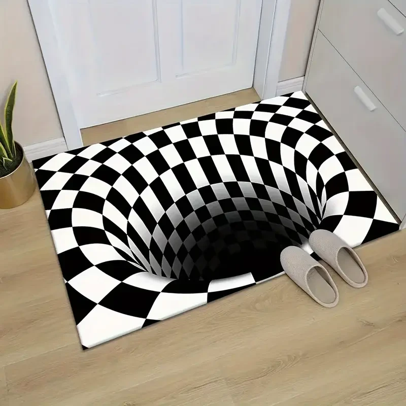 Vibrant 3D Optical Illusion Carpet  Colorful Fall Design Floor Mat