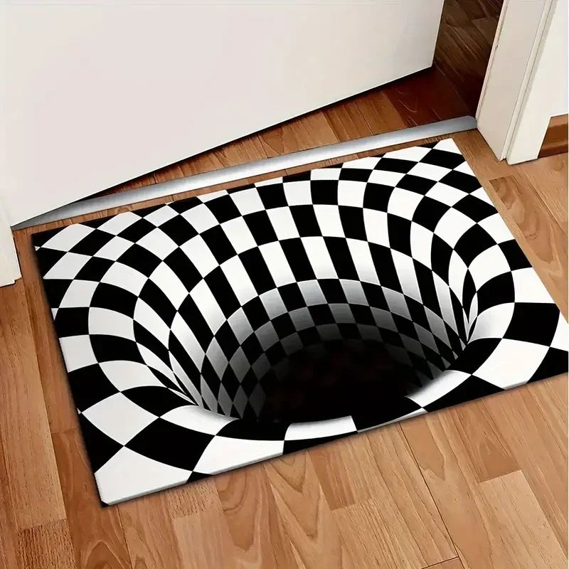 Vibrant 3D Optical Illusion Carpet  Colorful Fall Design Floor Mat