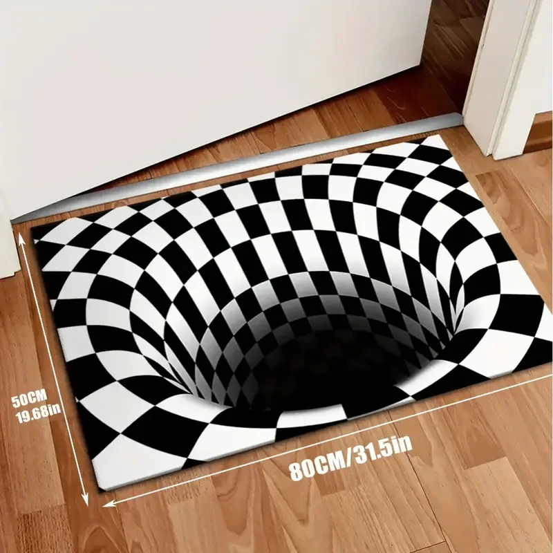Vibrant 3D Optical Illusion Carpet  Colorful Fall Design Floor Mat