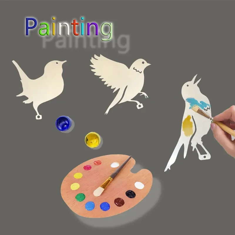 5pcs Rusty Metal Birds Set Outdoor Garden & Yard Decor