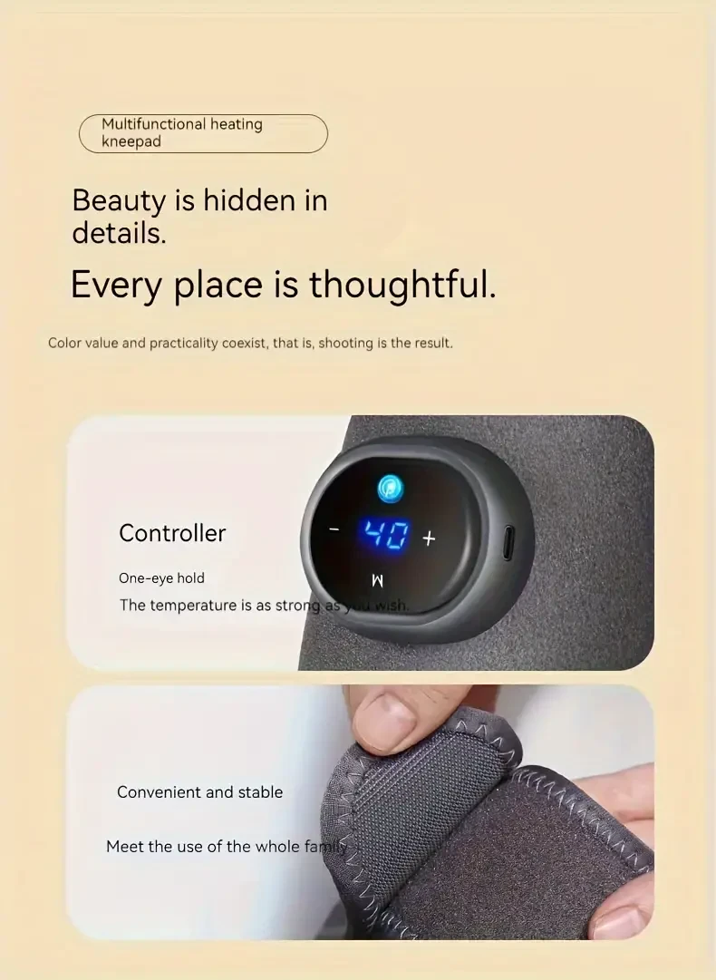 Relax And Rejuvenate With This 3-in-1 Heated Knee Massager Brace Wrap - Vibrating Heat Pad For Knee, Elbow, And Shoulder Pain Relief!