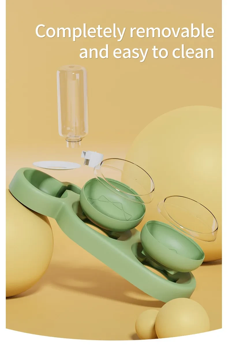 Pet Automatic Feeder With Water Fountain