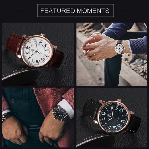 European American Style Men's Casual Hollow Mechanical Watch