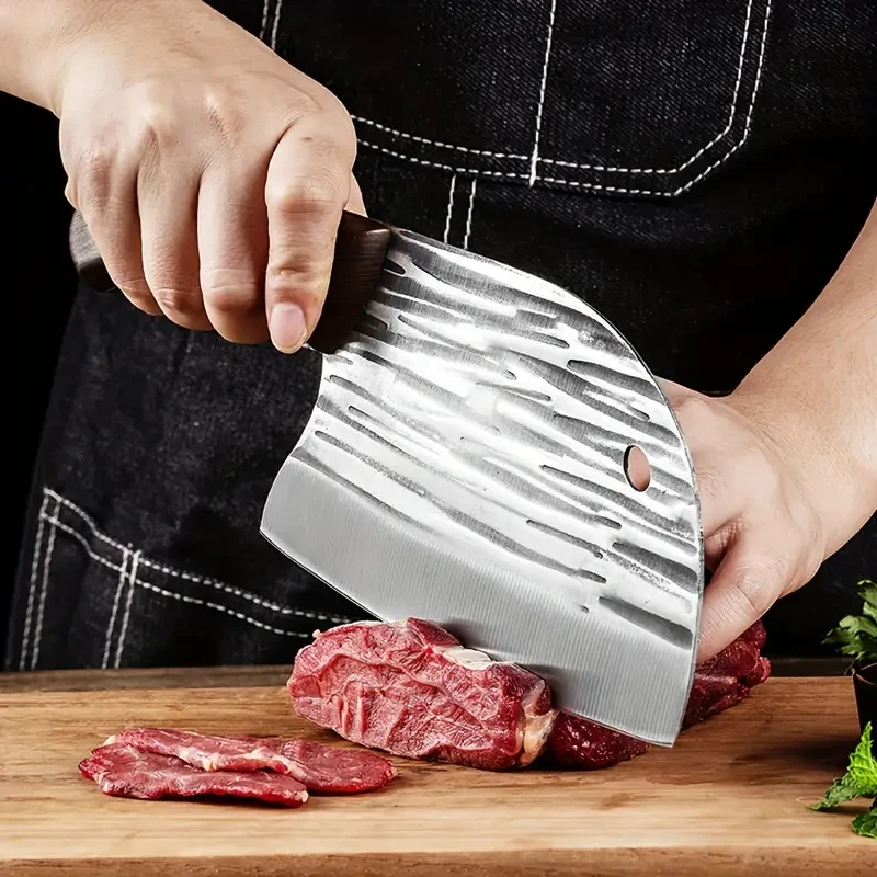 8PCS Professional Chef Butcher's Knife Set  High Carbon Steel Japanese Kitchen Knives + Storage Bag