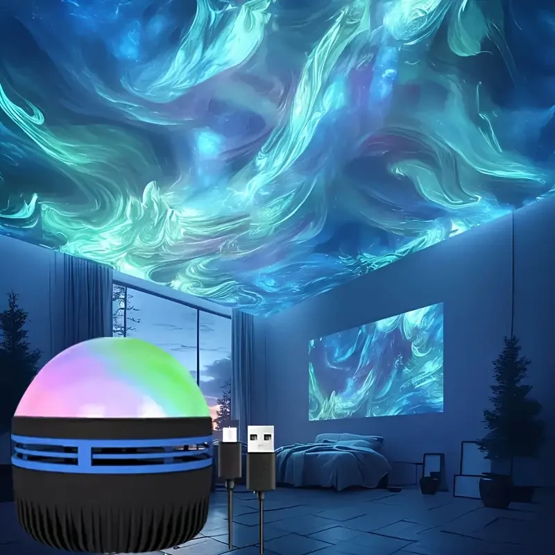 USB Powered Aurora Projector Lamp  Northern Lights Landscape Effect