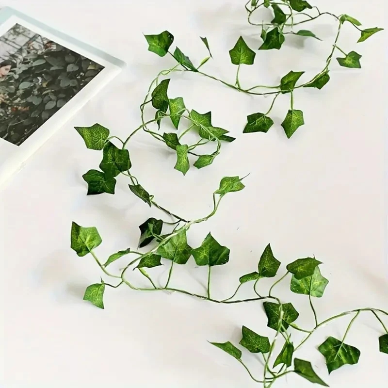 5.0m Artificial Ivy Leaf Plants with LED String Lights  Green Vine Garland