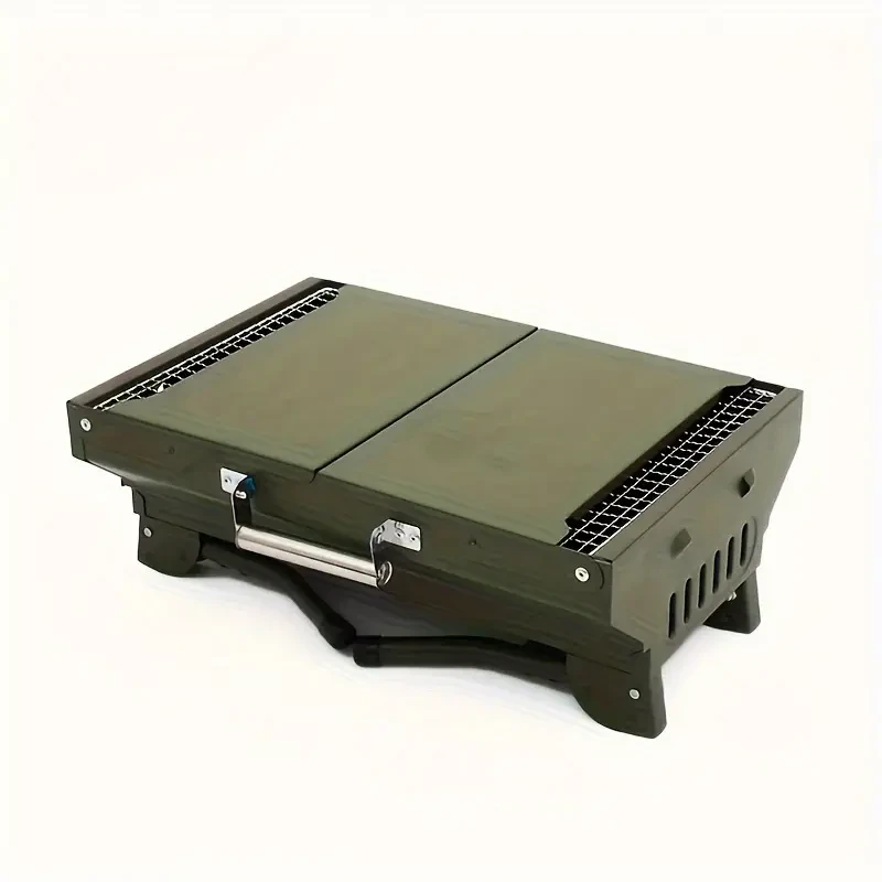 Large Foldable Charcoal BBQ Grill  Portable Outdoor Barbecue Box