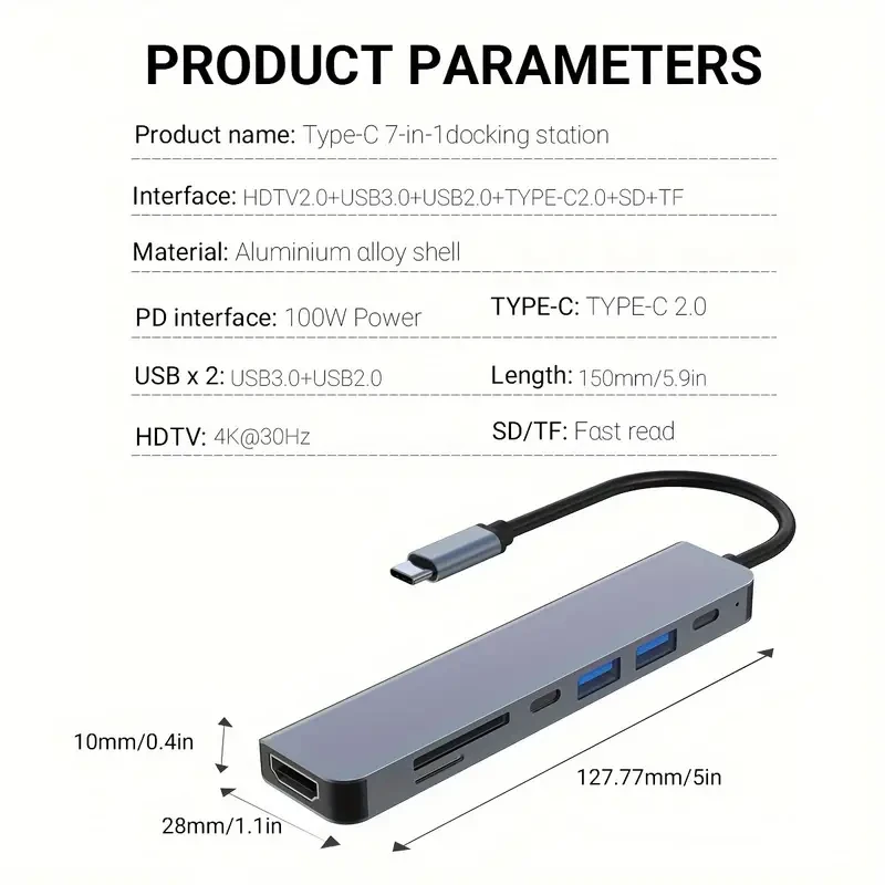 7-in-1 USB C Hub Adapter