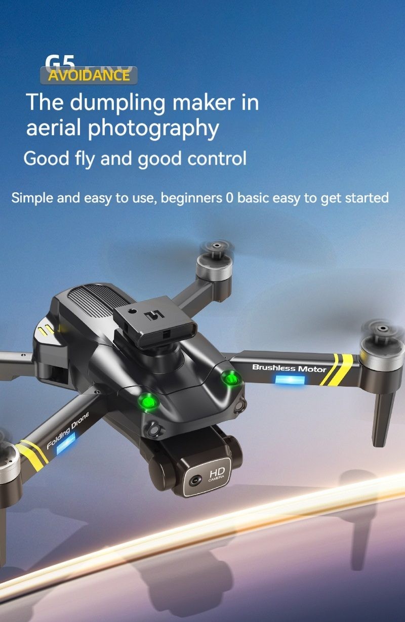G5 Drone  4K Dual Camera with Obstacle Avoidance and 2 Batteries for Extended Flight Tim
