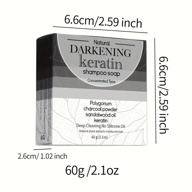 60g Darkening Shampoo Soap Bar  Enriched with Polygonum & Charcoal