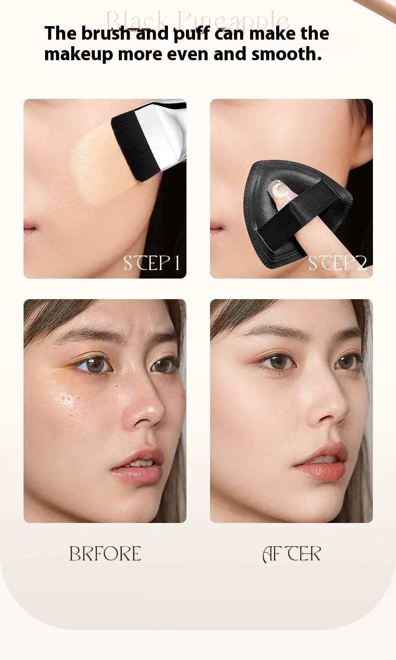 Black Pineapple CP Brush Set Powder Foam Mat Ultra Soft Double Sided