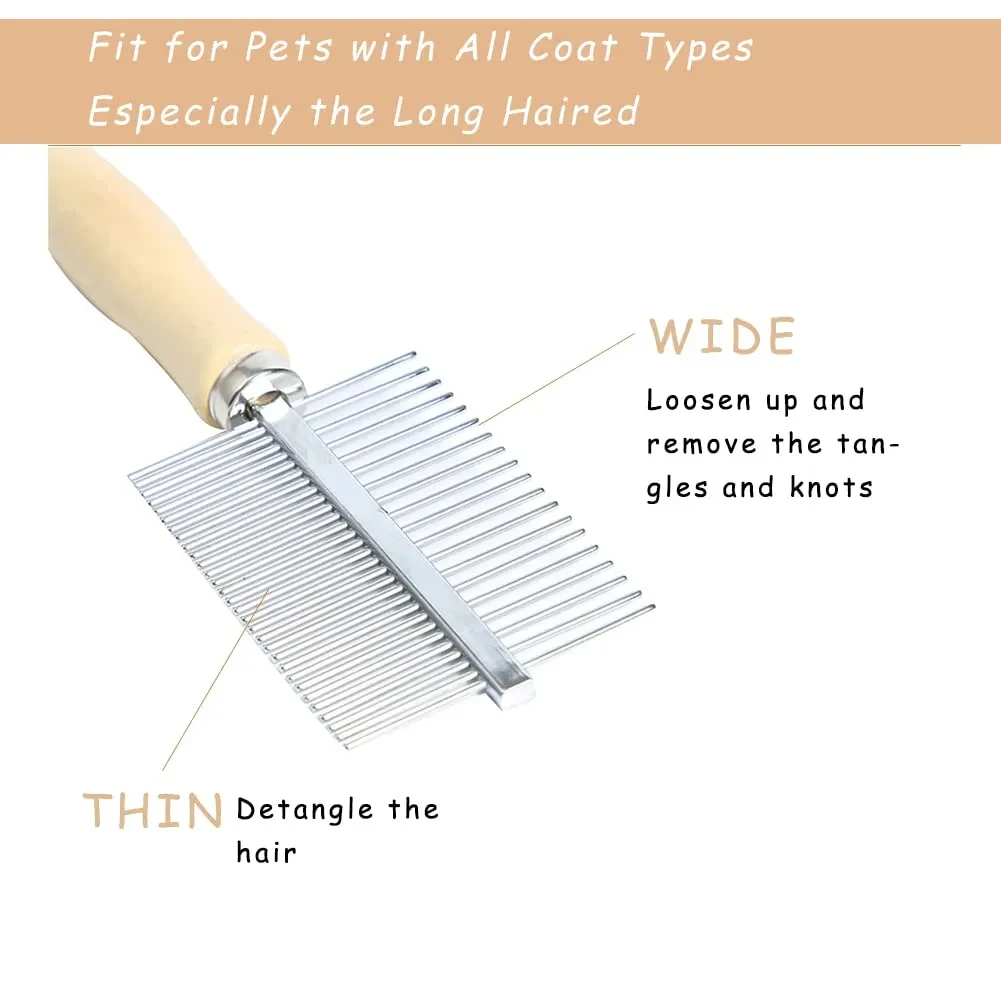 Dog Cat Comb Double Sided Grooming Brush