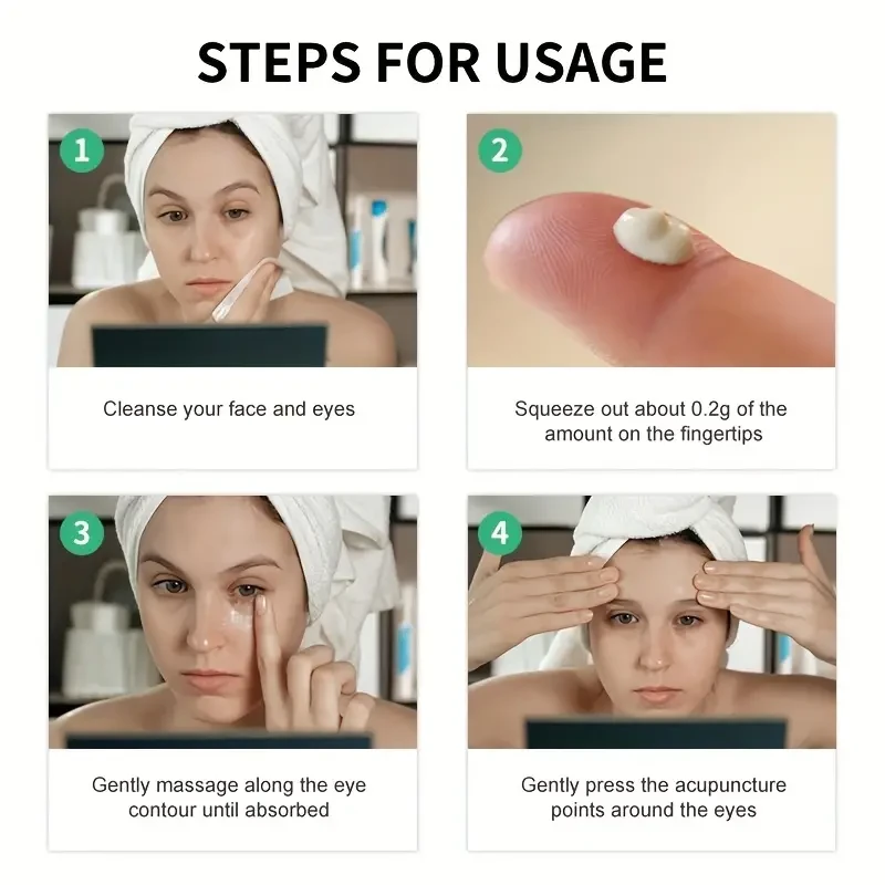 Eye Cream For Dark Circles And Puffiness, Bags Under Eyes, Eye Cream For Wrinkles, Day & Night Caffeine Eye Cream With Niacinamide Dimethicone With Plant Squalane