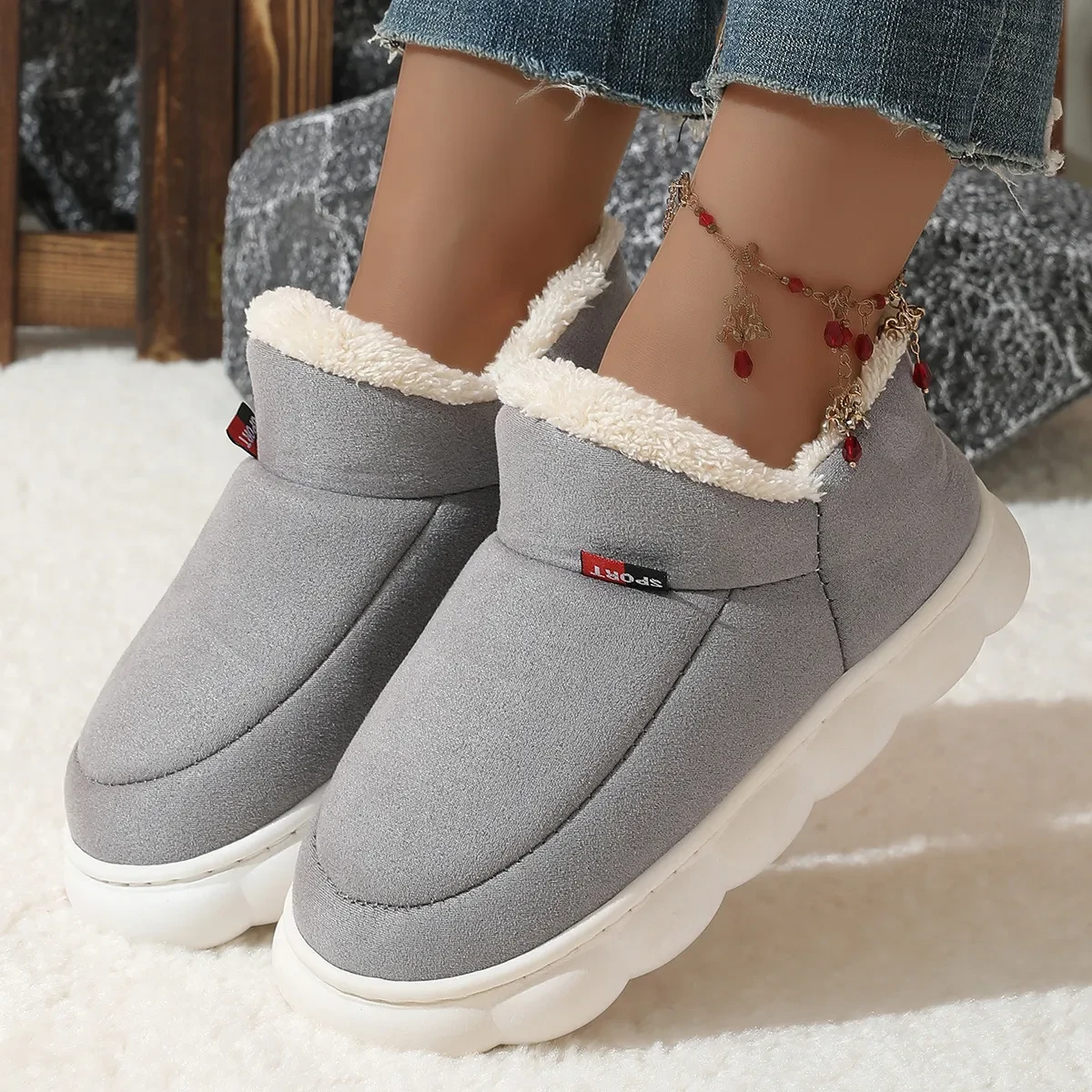 Winter Plush Cotton Shoes Women