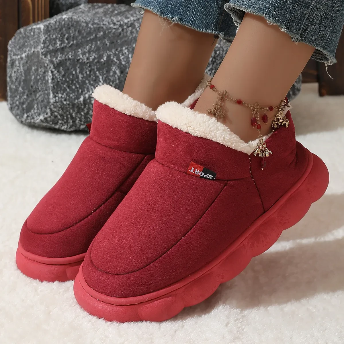 Winter Plush Cotton Shoes Women