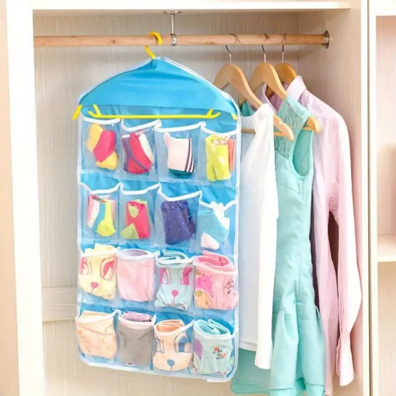 16-Pocket Hanging Bag Storage Organizer  Space-Saving Solution