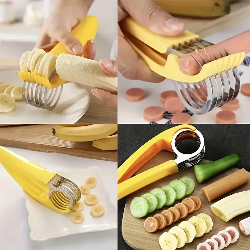 Stainless Steel Banana & Cucumber Slicer  Handy Kitchen Gadget
