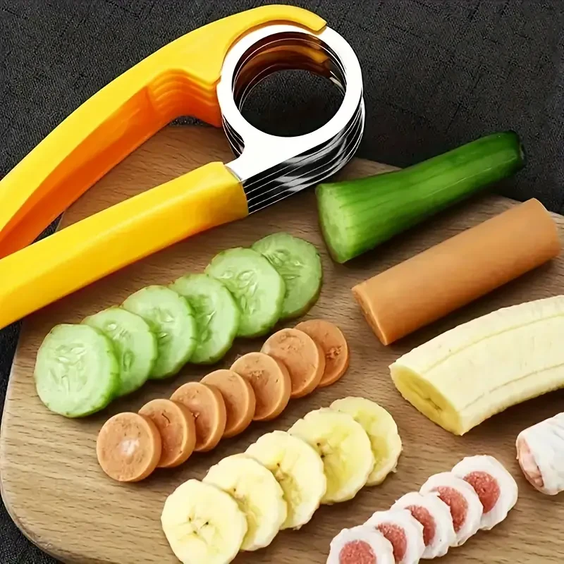 Stainless Steel Banana & Cucumber Slicer  Handy Kitchen Gadget