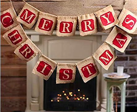 Sackcloth Flag Christmas Banner