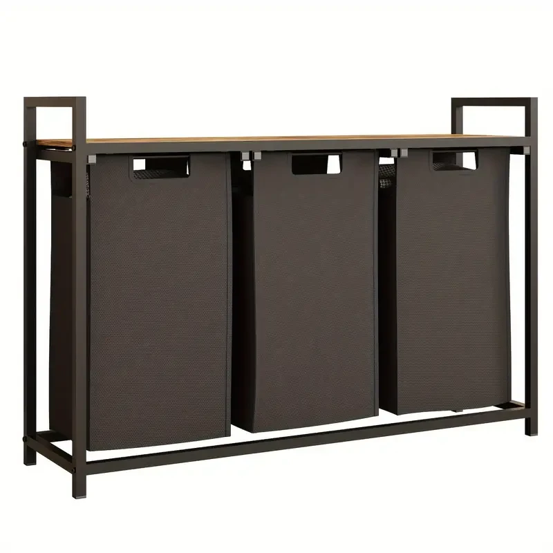 2-Compartment Metal Laundry Sorter with Removable Liners