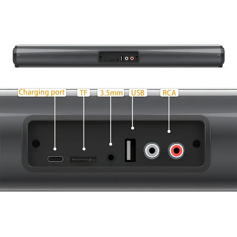 20W Wireless TV Sound Bar with Deep-Bass Subwoofer  Enhanced Surround Sound