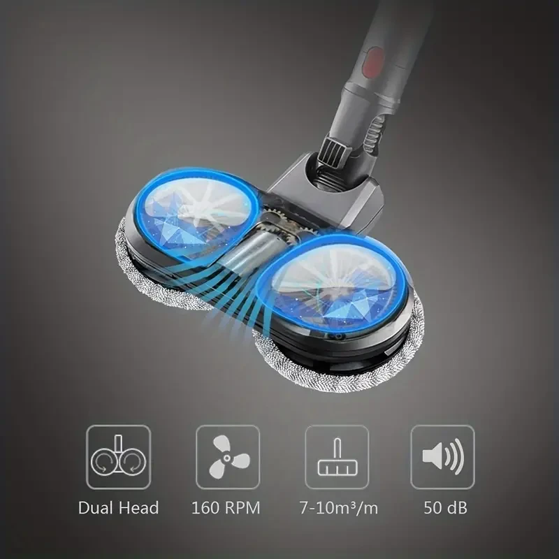 Electric Double Mop Attachment for Dyson V7V15  Dual Spin Mop with Water Tank