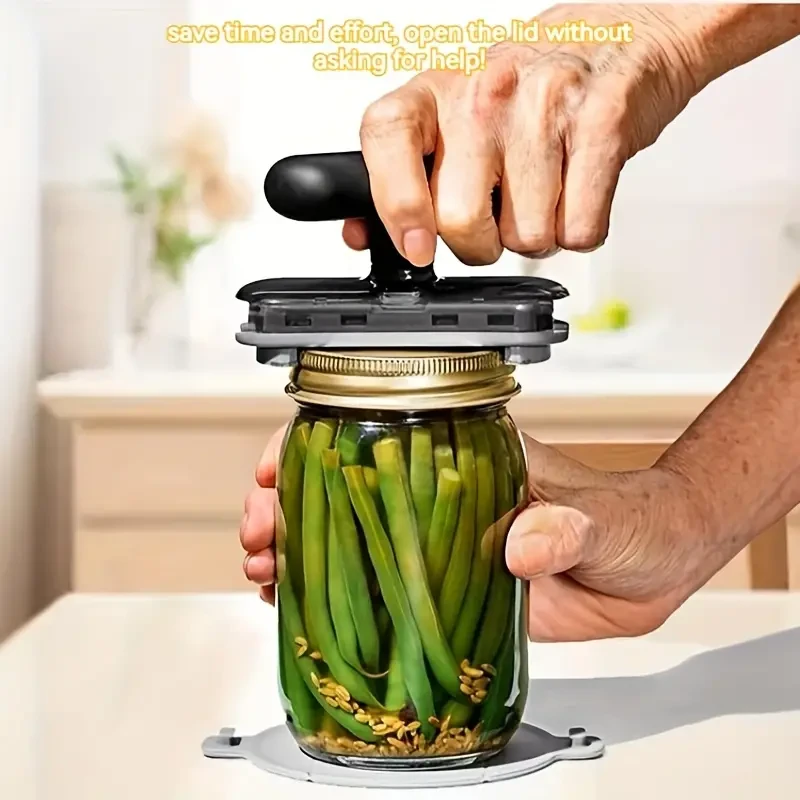 Versatile Jar & Bottle Opener - Adjustable, Easy-Grip, Multifunctional Kitchen Tool