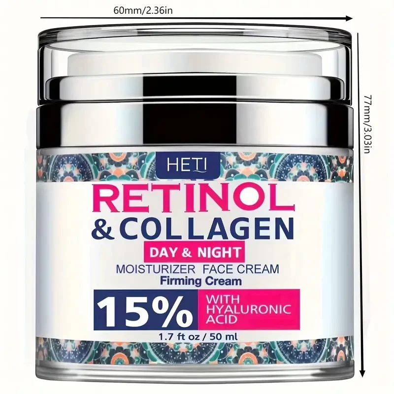 Advanced Retinol Collagen Face Moisturizer - Intense Hydration & Skin-Tightening Cream - Dual-Time Use for Men & Women - Unisex, Highly Effective, Suitable for All Skin Types