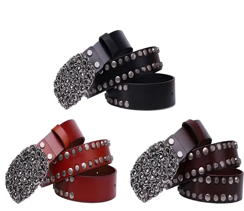 Top Layer Cowhide Trend Rivet Men's Belt