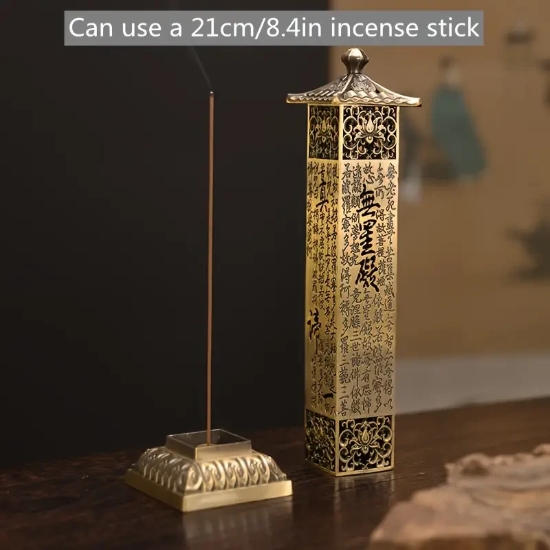 Aromatherapy Incense Burner - Soothing Sandalwood Incense and Premium Agarwood Incense Sticks with Durable Metal Incense Holder and Unique Pagoda Design