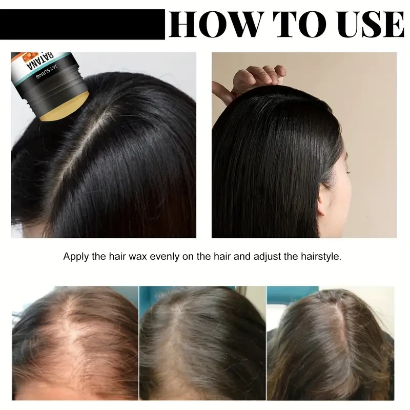 Halloween And Christmas Batana Hair Wax Stick, Long-Lasting Styling, Tames Flyaways, Adds Volume, Natural Shine Hair Wax Stick.