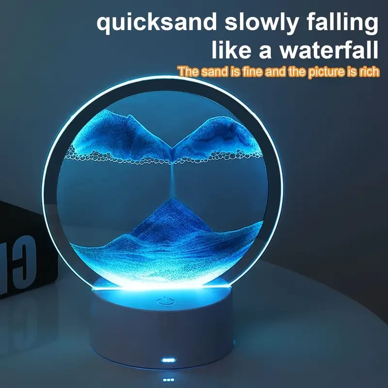 1pc Sand Art Desktop Night Light, 3D Night Light.