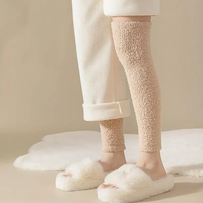 Warm Plush Socks Women Dual-purpose Protection Heel And Knee Sock For Old