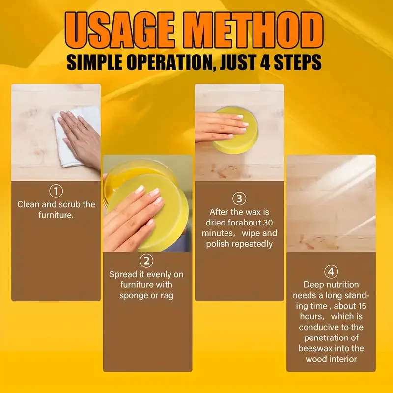 Natural Beeswax Wood Polish for Floor Care (2 Bottles)