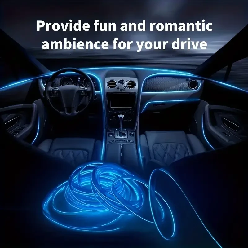 Car Interior LED Neon Strip  5M Flexible Ambient Light
