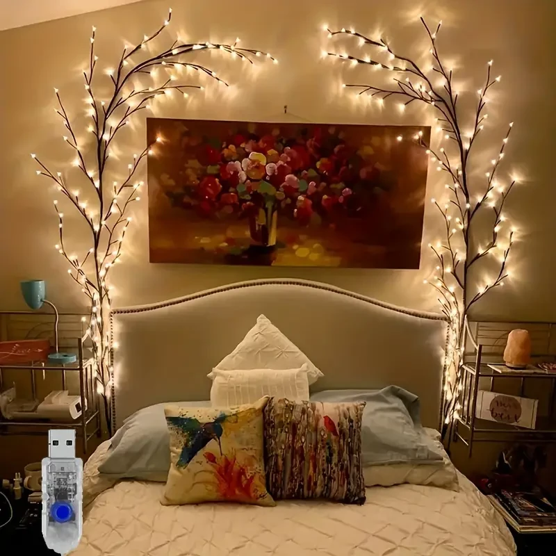 USB-Powered Willow Branch LED Wall Decor  96 Lights